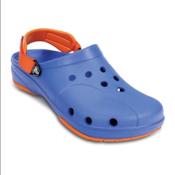 crocs blue and orange